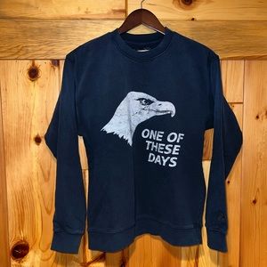 NEW One of these Days *Made in USA* Streetwear Bald Eagle Navy Sweatshirt S/M